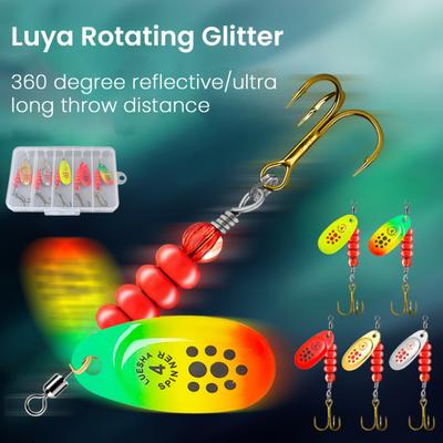 5Pcs Fishing Metal Spinners Lures with Treble Hook Mini Size Portable Wobbler