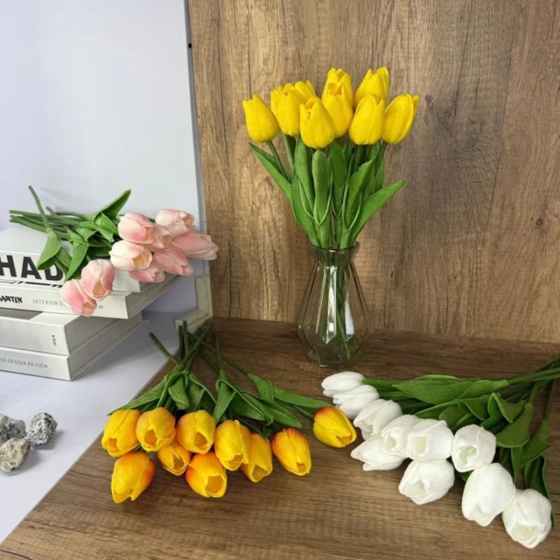 Eternal Flower Home Living Room Decoration Bouquet Tulip Table Vase Flower Arrangement Ornament Photography Special Flowers