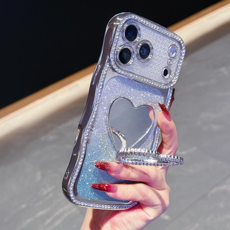Star‑Diamond Electroplated Glitter TPU Phone Case Rhinestone‑Decorated Mirror‑Kickstand Anti‑Drop Protective Shell For iPhone