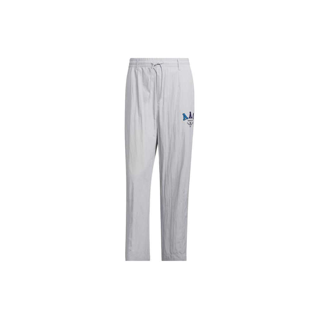 Adidas Originals Trefoil Rifta Embroidered Letter Drawstring Sports Pants Men Bottoms Solid-Light-Grey IM8437