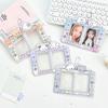 MINKYS Cute Bear 3-inch CP Card Holder Heart-Shaped 2 Grid Card Holders Photo & ID Protectors Idol Photo Card Organizers