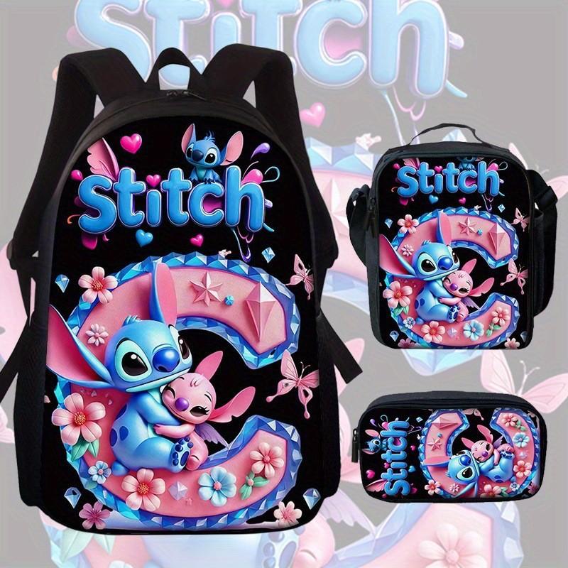 Stitch Rucksack für Kinder aus Oxford-Stoff mit Rückenschutz für den Schulgebrauch
