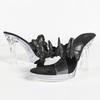 Pesstwei Fashion CRYSTAL Butterfly-kont Women Slippers Summer PVC Transparent High Heels Wedding Carnival Slide Shoes