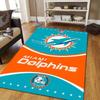 Dolphins Team Gear Style Crystal Velvet Rug, Soft Anti‑Slip Crystal Velvet Carpet for Living Room Bedroom Home Decor