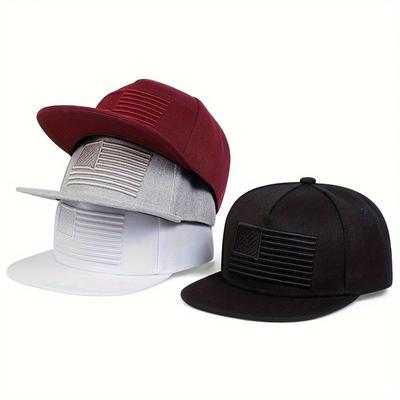 Cappellino Snapback Ricamato con Bandiera Americana per Bambini, Cappello da Baseball Regolabile in Cotone per Ragazzi e Ragazze, Cappellini Hip Hop, Cappelli da Viaggio