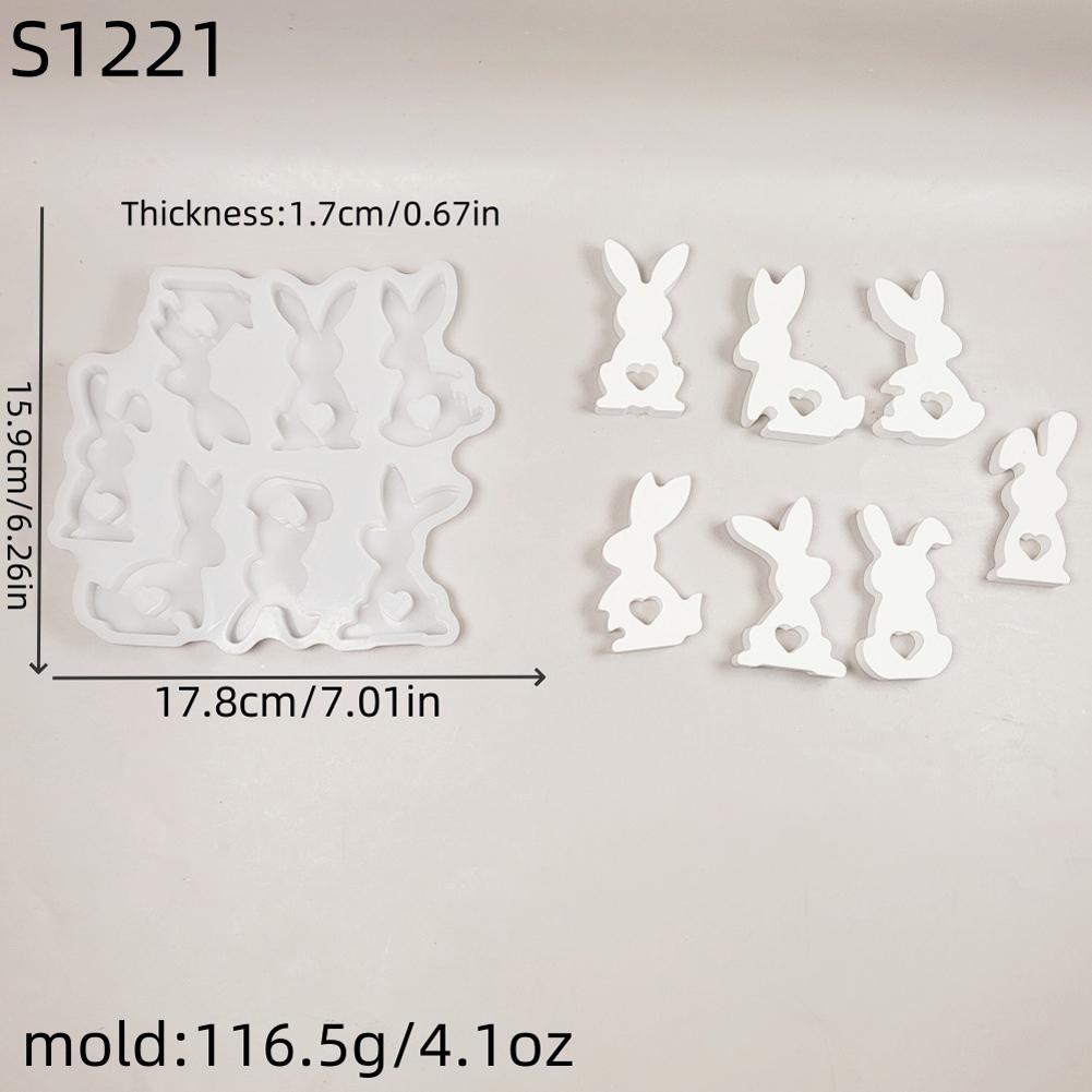 Silicone Easter Rabbit Mould DIY Animal Statue Cement Mold Non Stick Easter Egg Bunny Mold Plaster Mould for Easter Party