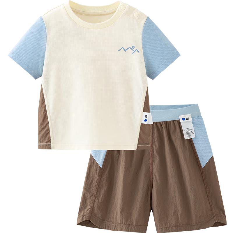 Minibala Boys  Quick-Dry Colorblock Short Sleeve & Shorts Set 100