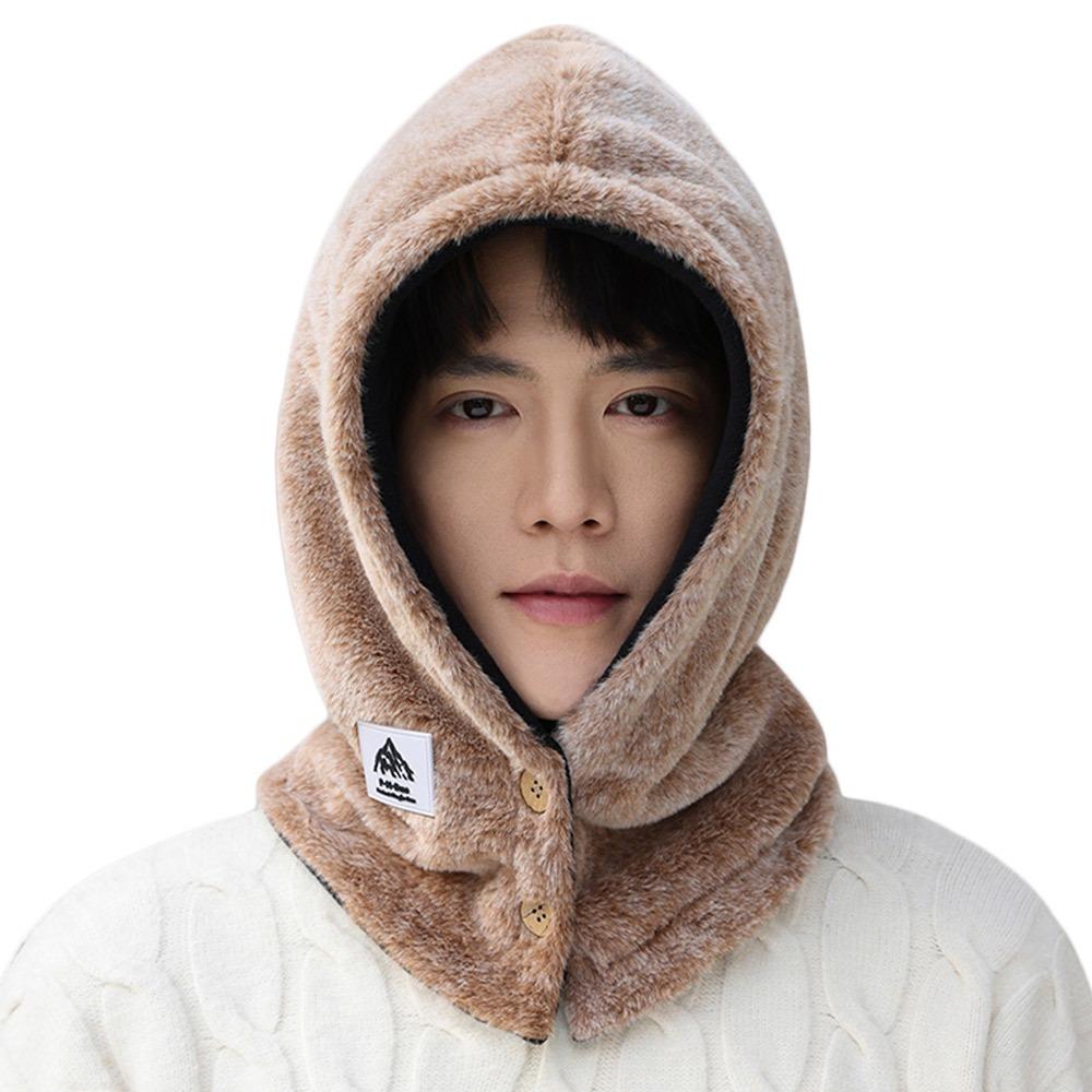 

Warm Balaclava Hat Plush Scarf Set Hooded Fashion Winter Integrated Cap Scarf Outdoor