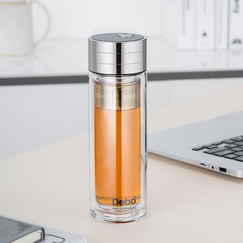 Debo 320ML Double-Layer Magnetic Glass Tea Cup