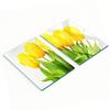 Decorative Tempered Glass Chopping Boards Yellow Tulips 2x40x52 Cm