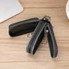 Cowhide Pu Leather Double-Layer Key Case - Secure Waist Hanging Car Key Storage - Stylish Mini Bag For Interior Accessories