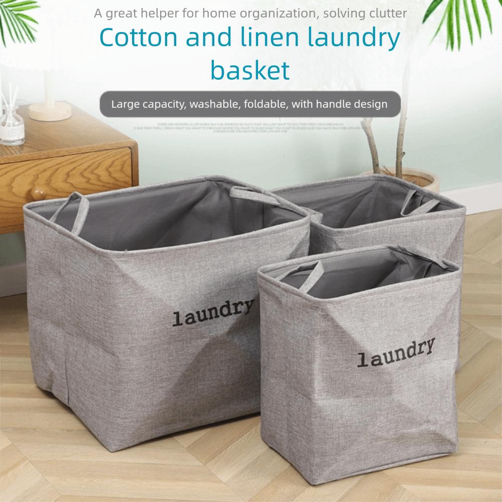 Folding Jute Storage Basket Large Capacity Laundry Basket Portable Jute Cloth Basket Home Use