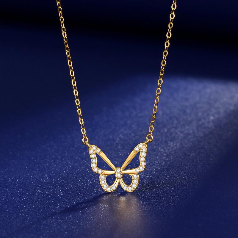 Fashion Trendy Butterfly Necklace Women's Minimalist Niche Ins Collarbone Chain Temperament Collar Pendant Jewelry