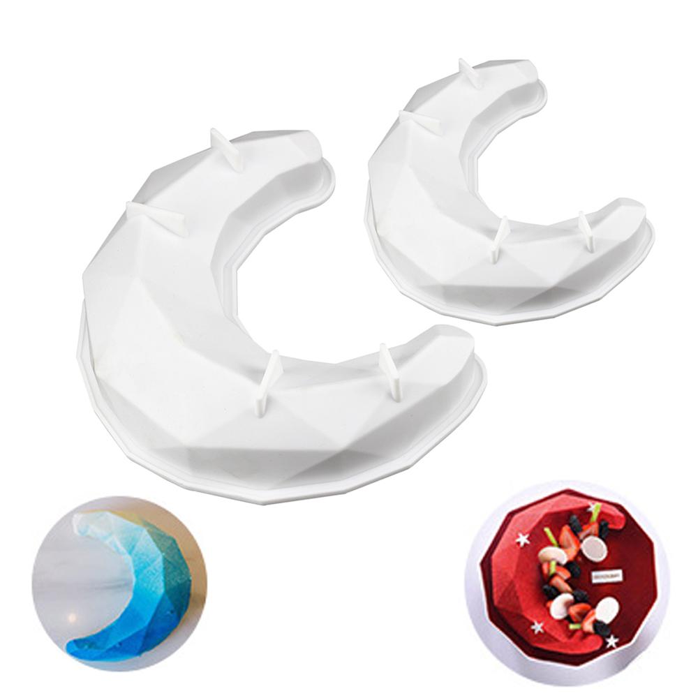 2 style Diamond moon shape Cake Silicone Mold baking pastry Dessert Mousse bread cake mold
