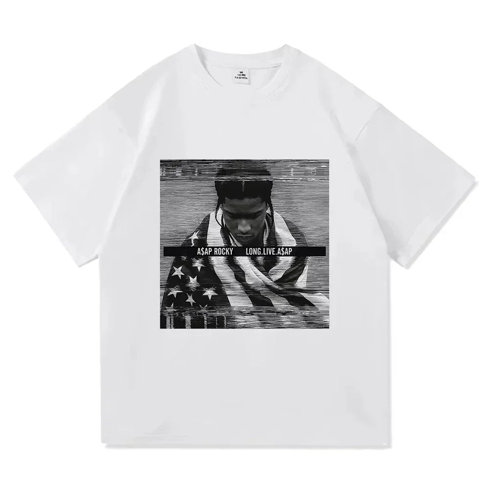 HIP HOP High Street Gothic Tees AAP Portrait Casual Harajuku Tops ASAP ROCKY Shortsleeved Tshirt Unisex