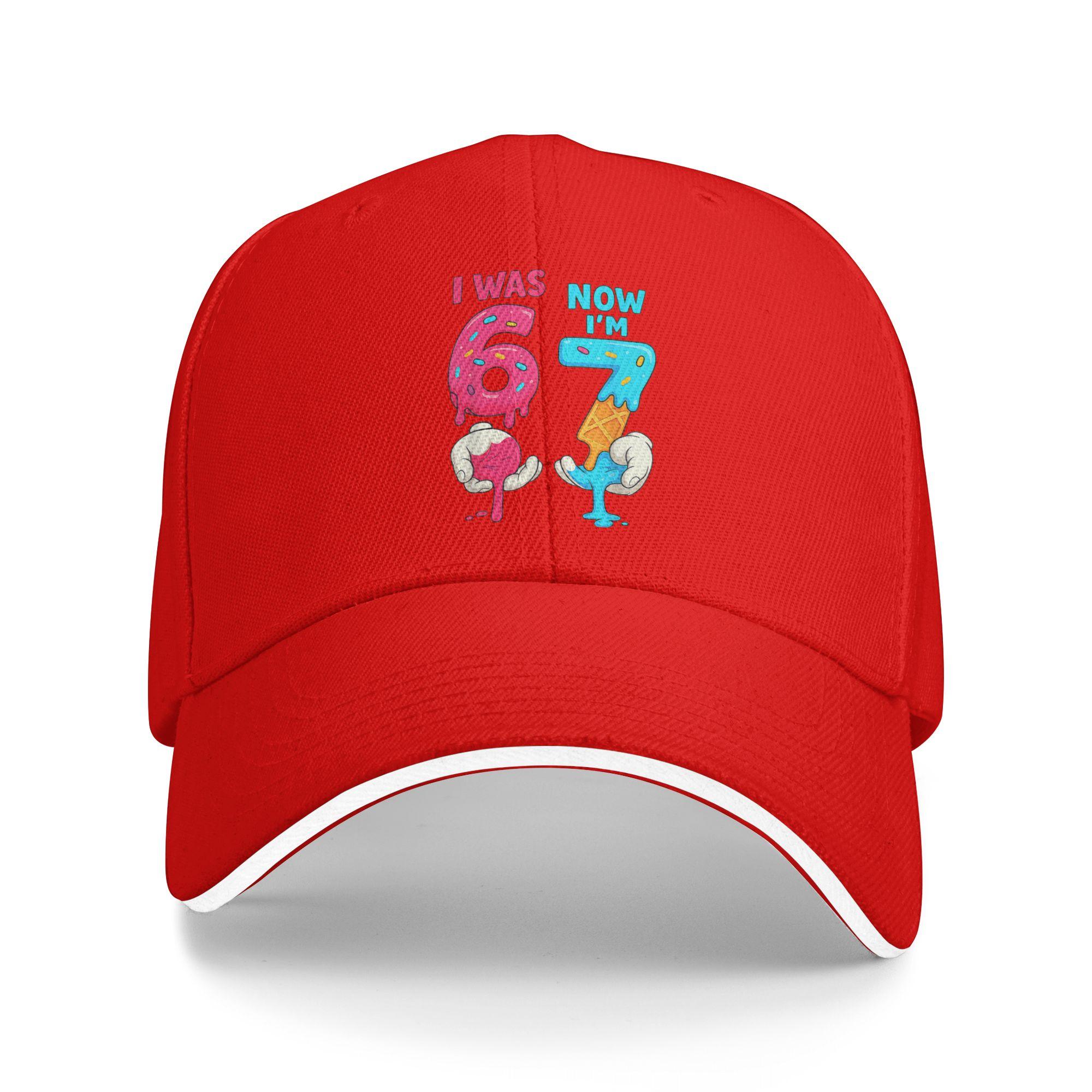 

I was 6 Now Im 7 Year Old Birthday Six Seven Meme 67 Casual Baseball Cap Summer Trucker Hat Hot Sale Outdoor Gym Hip Hop Hats One Size