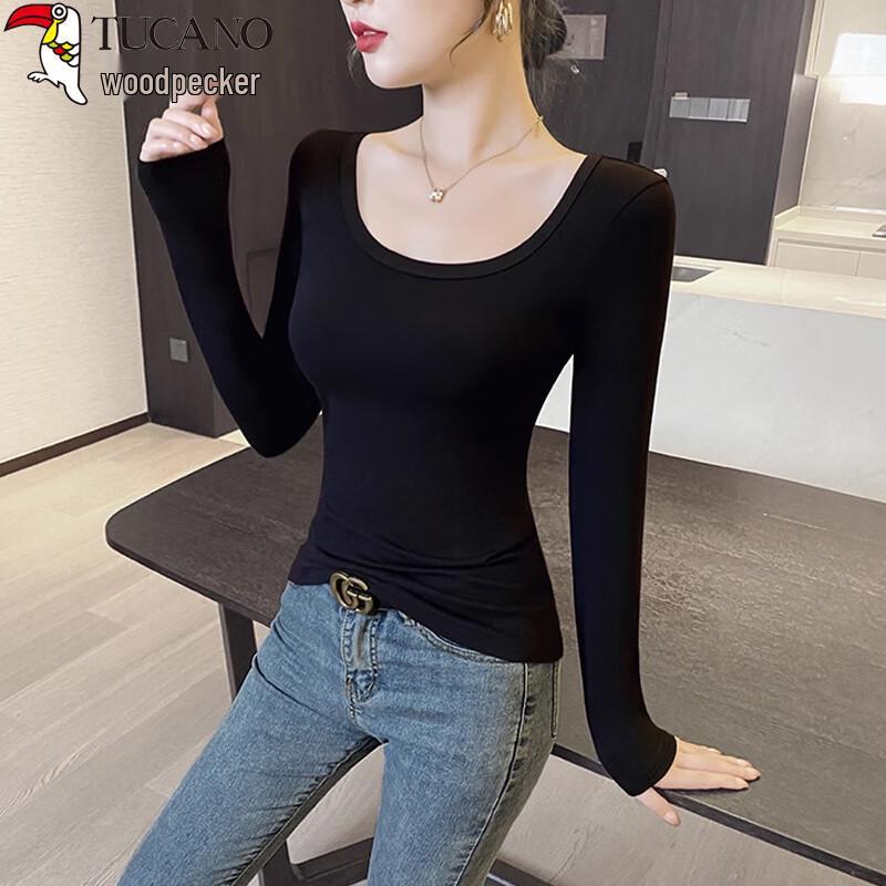 Woodpecker Women s Versatile Slim-Fit Long Sleeve Round Neck T-Shirt XL