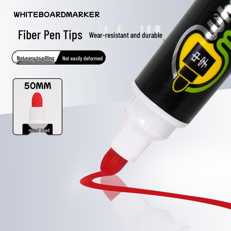 Erasable Large-Capacity Whiteboard Marker with Thick Round Tip for Office and Teaching.