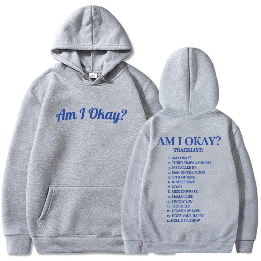 Am I Okay Album Grafik-Hoodies Megan Moroney Kleidung Langarm Winter Warme Sweatshirts Moletom Unisex Streetwear Print Hoodie