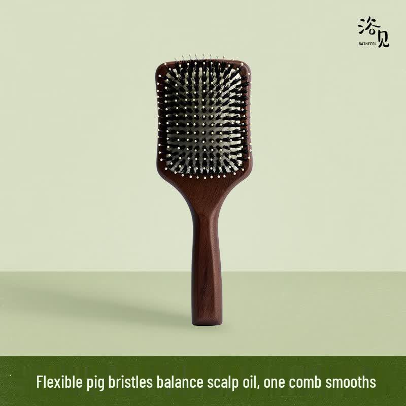Boar Bristle Smoothing Massage Hairbrush