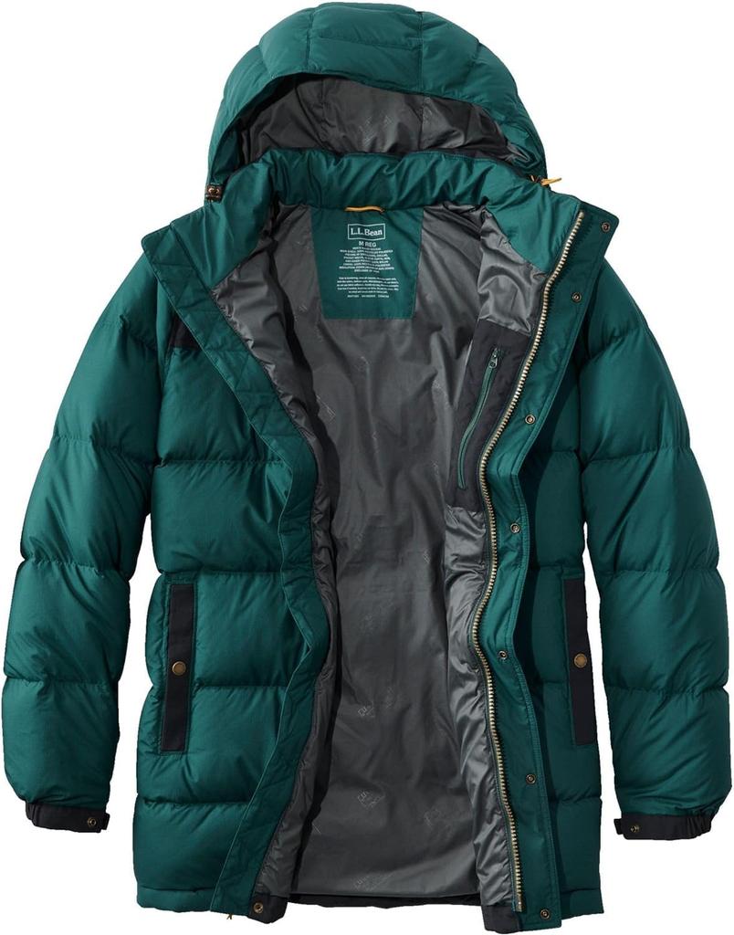 Mountain Classic Down Color Block Japan Fit S Dark Multicolor 1000204593 [LLVEN] Men's Parka, Pine/Black