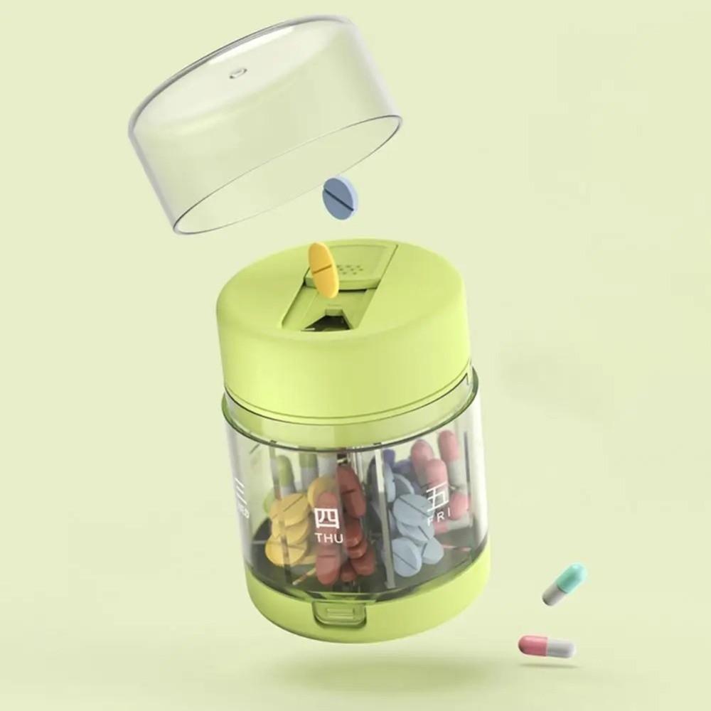 Transparent Pill Storage Box 7-Day Pill Organizer Portable Pill Cutter  for Home&Trave