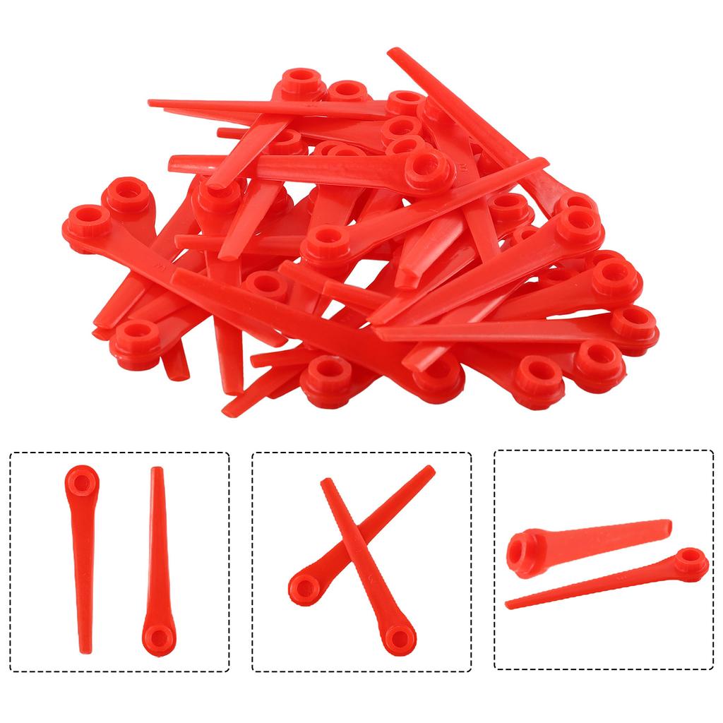 Home String Trimmer Power Tool Part Plastic Blades Outdoor Living Replacement For Garden Battery Grass Easy Cut Li-18/23R 100pcs