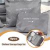 6-piece/set Travel Storage Bag Portable Large Capacity Waterproof Luggage Compartment Clothing Underwear Storage Bag with Zipper