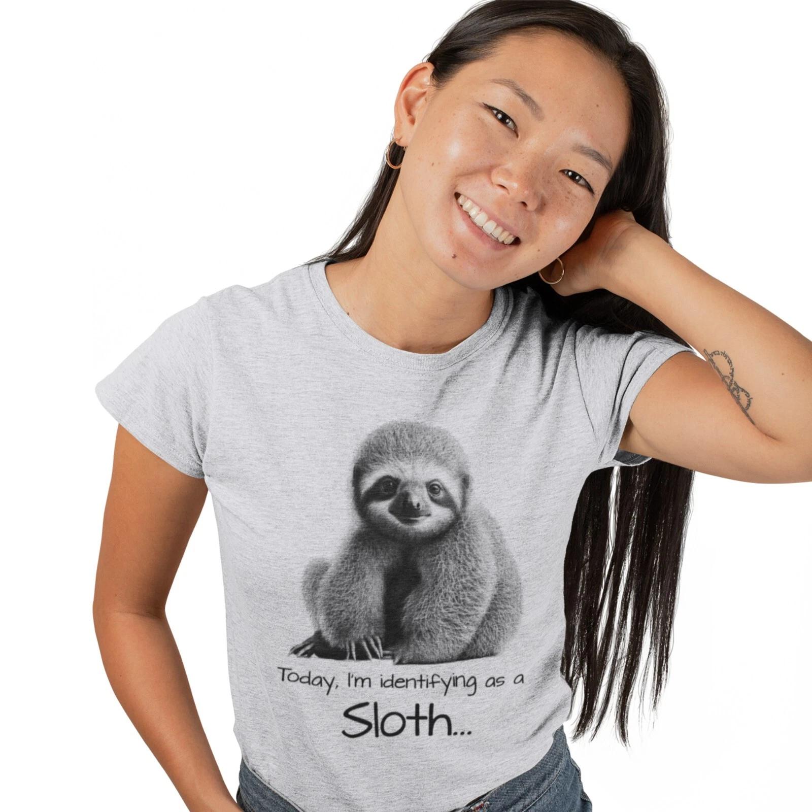 Today I m Identifying as a Sloth Printed Adults and Kids T-Shirt Birthday Gift S