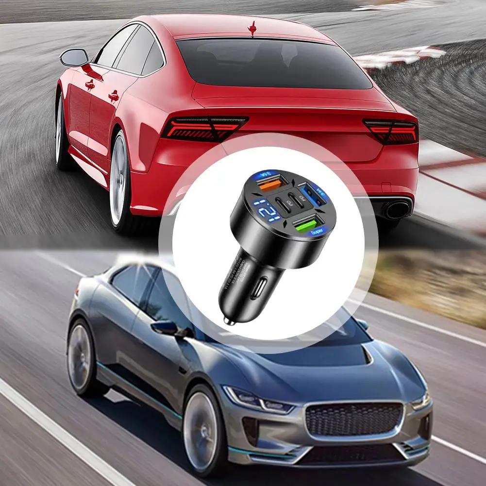 New-250W 5 Ports Car Charger Fast Charging PD QC3.0 USB C Car Phone Charger Type C Adapter In Car For IPhone