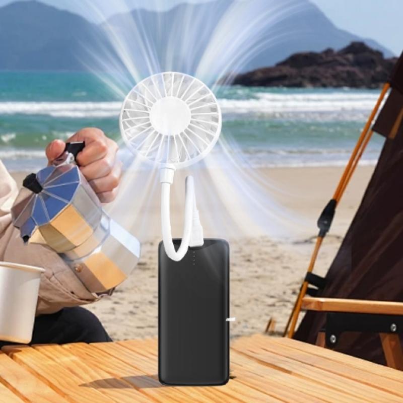 1 Piece Silent Cooling Power Bank Wireless Mini Play Plug Fans Summer Long Usb Rechargeable Handheld Fan