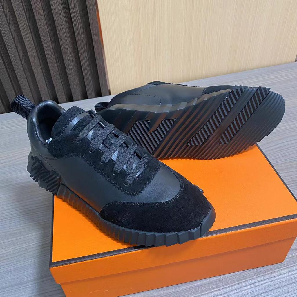 H Home Herren Leder Freizeitsneakers Schwarze Kleine Weiße Schuhe Paar Atmungsaktives Netz Herrenschuhe