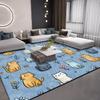VIKAMA Cartoon Cute Cat Carpet Blue Large Area Rugs Easy To Clean Doormat Rug For Bedroom Carpet For Live Room Home Decor