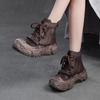 Breathable Mesh Retro Hollow-out Boots Comfortable And Versatile Women's Flat Platform Shoes