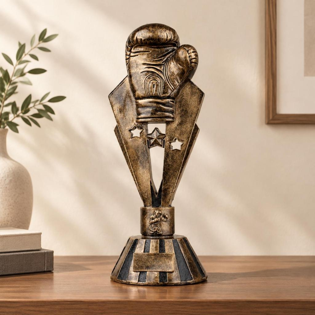Boxing Glove Trophy Ornament Freestanding Resin with Pedestal Base for Sports