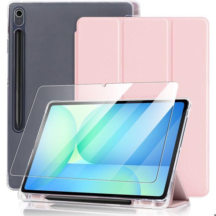 Coque + Verre Trempé - BOOLING - Samsung Galaxy Tab S9 - Protection Antichoc Rose - Emplacement Stylet