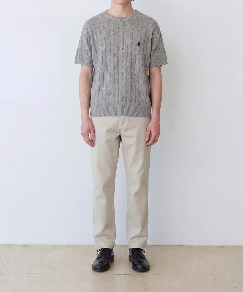 Edeunbeoleokeulleob High-Twist Linen Cable S/S Knit (Grey)