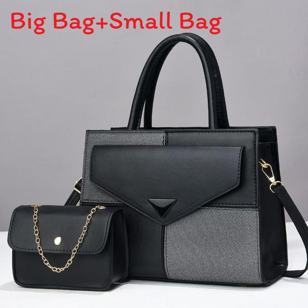 Pu Patching Crossbody Bag With Contrast Color Blocks And Magnetic Closure For Daily Use