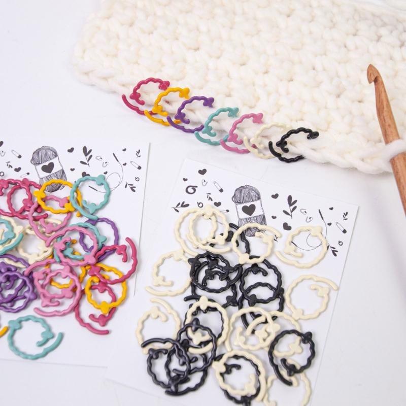 24Pcs Fruit Stitching Markers Crochet Locking Stitching Markers Rings for Knitting Crocheting Weaving Sweater Scarf Hat