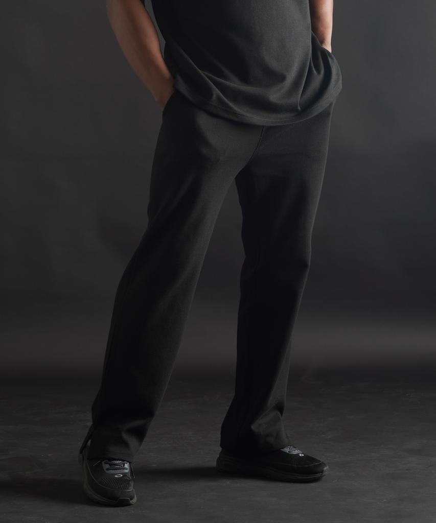 PHERMENON Sweat Cut-Out Flare Pants - Black