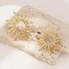 Retro Style Elegant Sunflower Sun Earrings For Women's Gatherings, Zircon Accessories, Fashionable Multifunctional Earrings