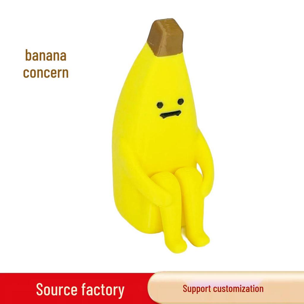 3D Printed Anxious Banana: Blue & Green Funny Ornament