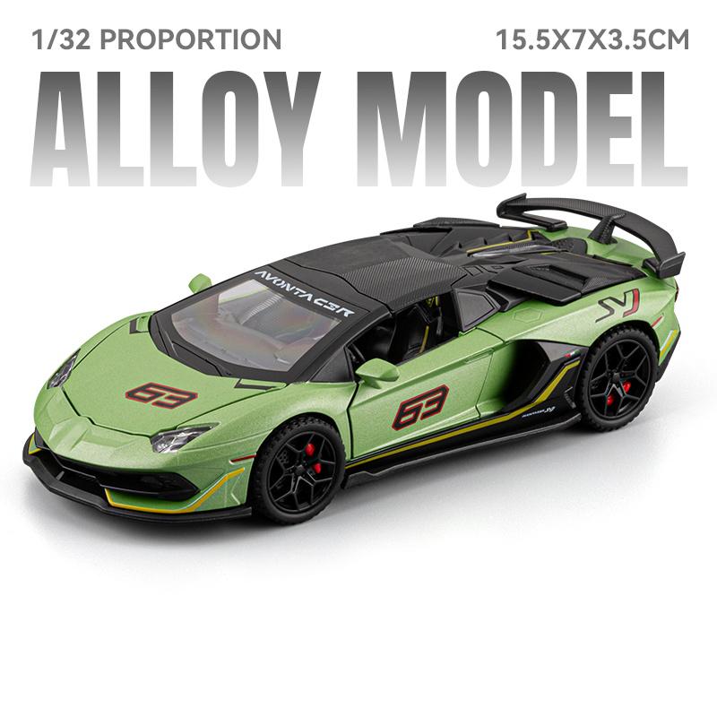 1:32 Aventador SVJ63 Super Sports Car Alloy Metal Diecast Model Car High Simulation Collectible Miniatures Home Decoration Gifts