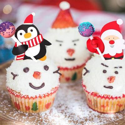 50-500 Pièces Emballage Cadeau Bonbons de Noël Carte en Papier Décorative Festive Carte Père Noël Pingouin Accessoire Cadeau Fournitures de Fête