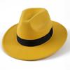 Autumn and winter woolen hat Shanghai beach retro black woolen hat gentleman's hat top hat British jazz hat