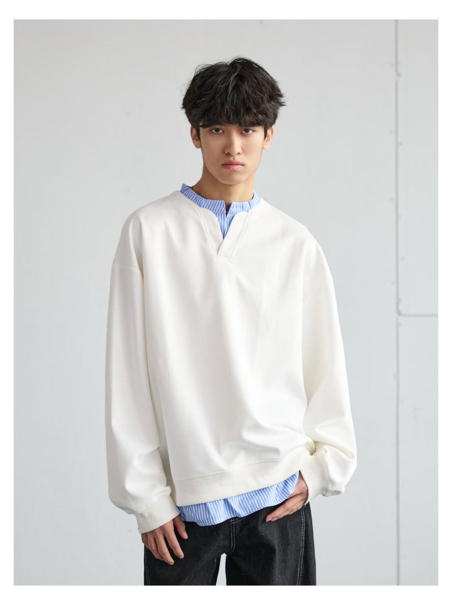 

Men s 2025 Two-Piece Look Long-Sleeve Hoodie: New Autumn/Winter Loose Fit Casual Pullover. Small білий