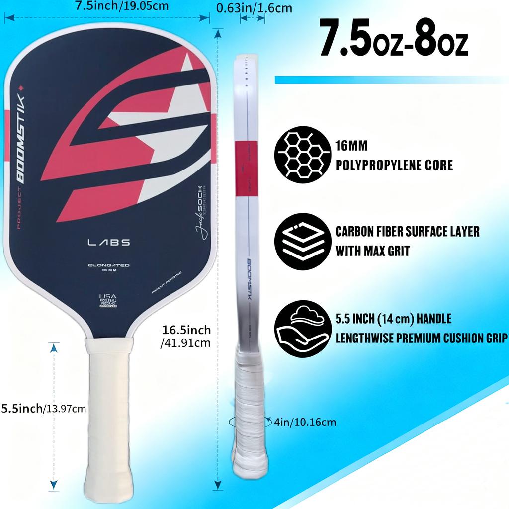 LABS Projekt Boomstk Podlouhlá Pálka na Pickleball 16mm Boom Jádro Raketa Čistě Pěnová Pálka