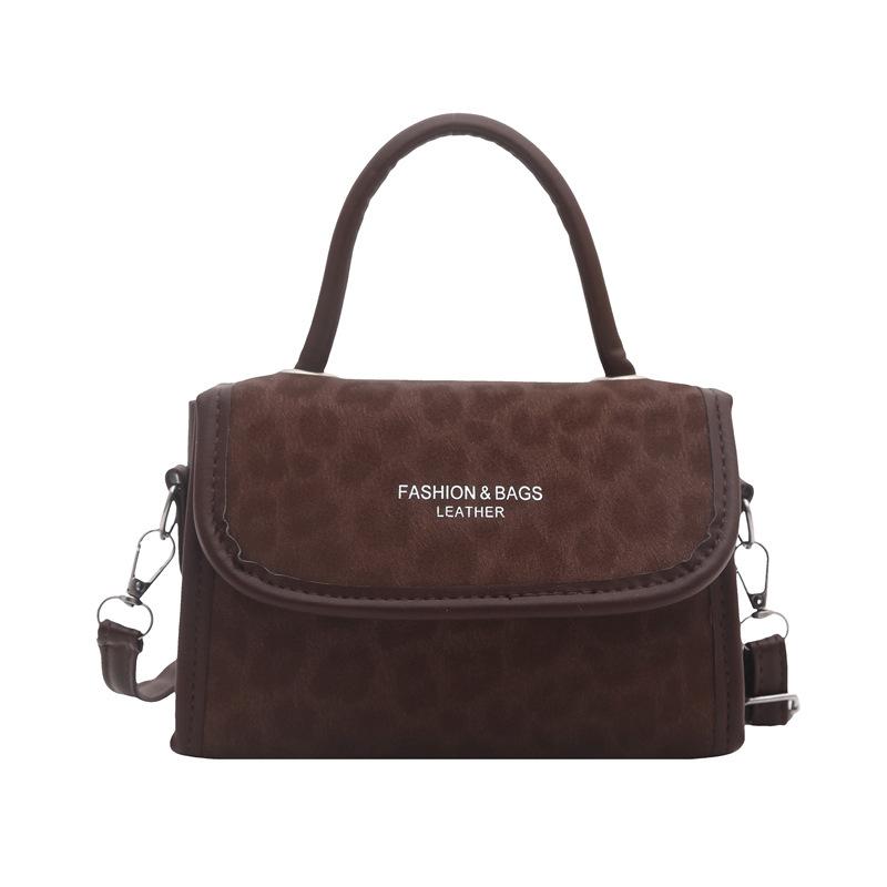 

New fashion versatile shoulder bag trendy retro leopard print messenger bag casual commuter handbag bag