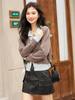 Mishow Cardigan da donna a due pezzi finto maglione 2024 Lavorato a maglia Revers Patchwork Bottoni in metallo Top vintage femminili MXC44Z0145