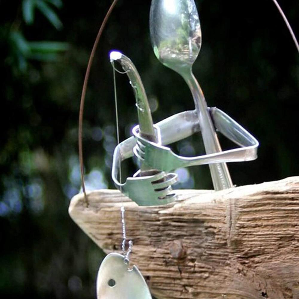 Creative Fishing Man Wind Chime for Garden Decoration and Relaxation